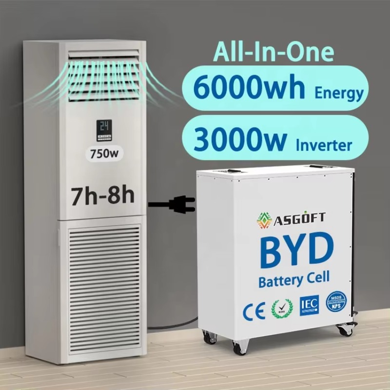 Hybrid Solar Inverter - ระบบกักเก็บพลังงานแสงอาทิตย์สำหรับบ้านแบบออลอินวัน 6 กิโลวัตต์ชั่วโมง สำหรับใช้งานกลางแจ้ง พร้อมอินเวอร์เตอร์ไฮบริด 3