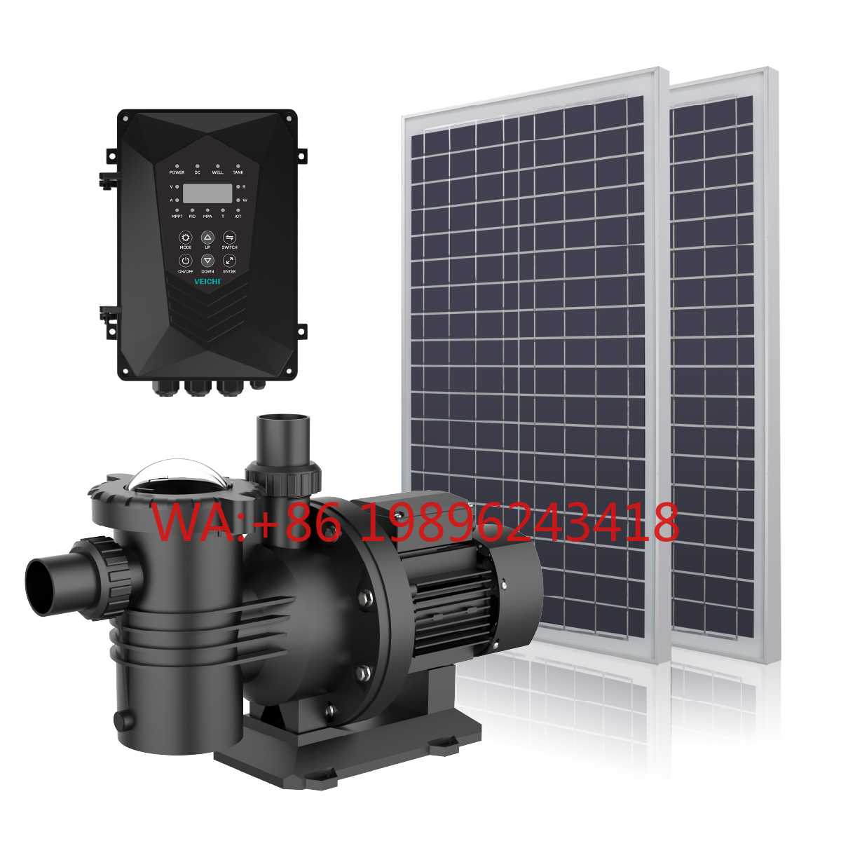 Hybrid Solar Inverter - อินเวอร์เตอร์ไฮบริด VEICHI AC DC สำหรับกรองน้ำในสระว่ายน้ำ พร้อมระบบดูดน้ำหมุนเวียน